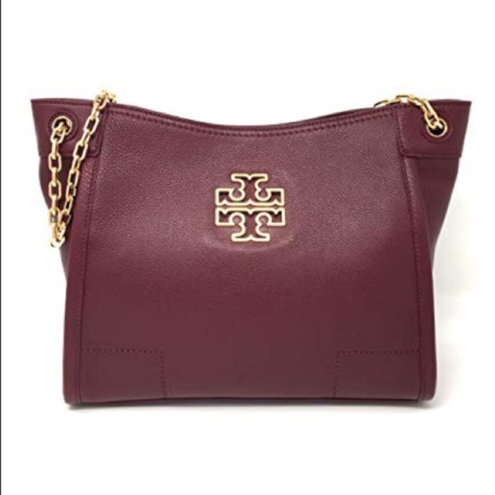 🌹HP🌹Tory Burch Britten Burgundy Leather Satchel